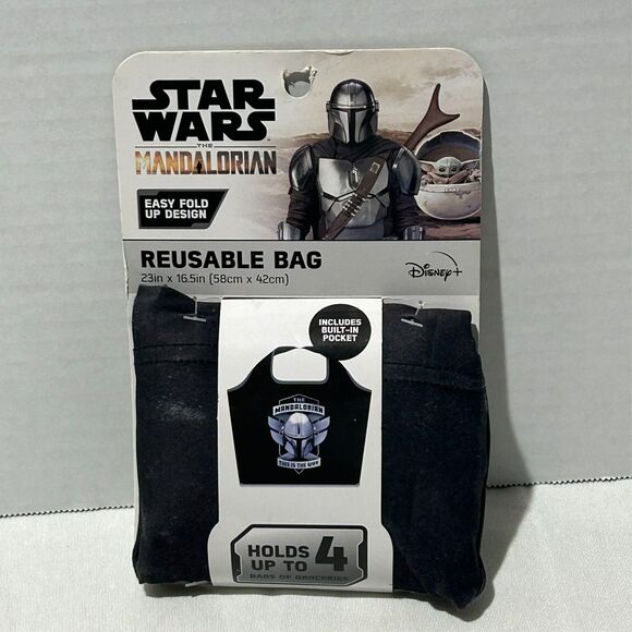 Disney Star Wars Mandalorian Reusable Bag "This the Way" Fold Up XL 23 x 16.5 in - Picture 1 of 8